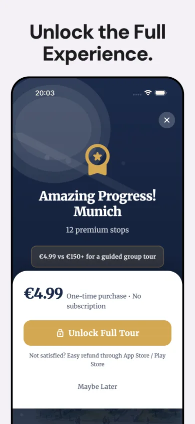 Unlock all 12 stops for €4.99